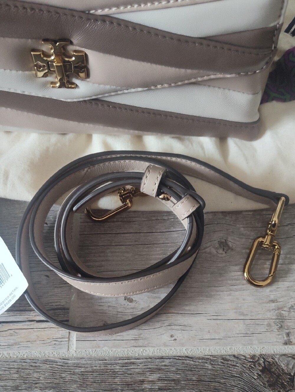 Tory Burch Women's Top-Handle Crossbody Bag in Beige and Brown - Picture 3 of 8
